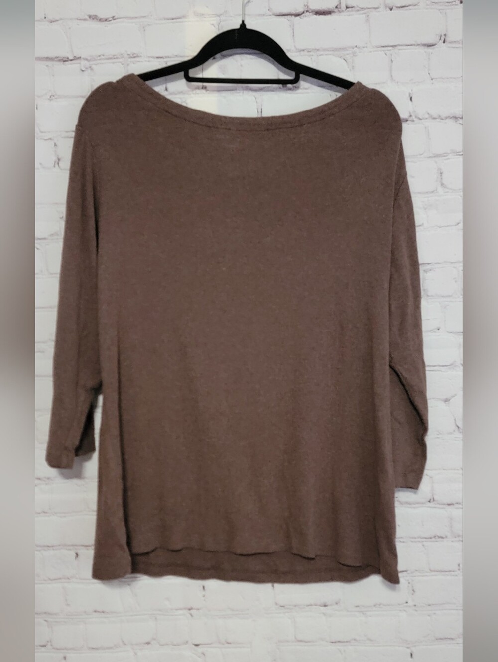 Chico's Brown Crewneck Cotton Top XL